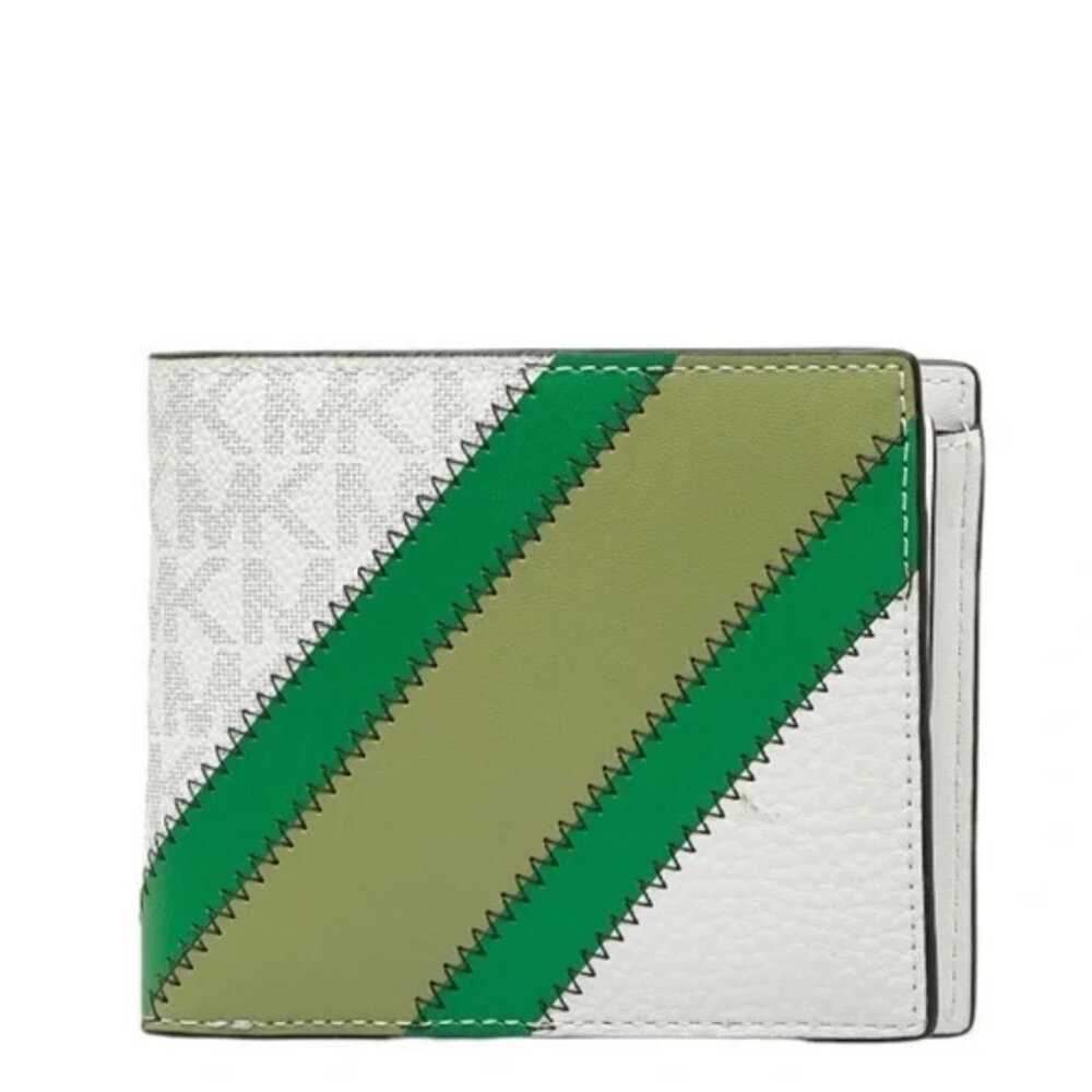 Michael Kors White and Green Key & Card Holder NWT RETAIL $178